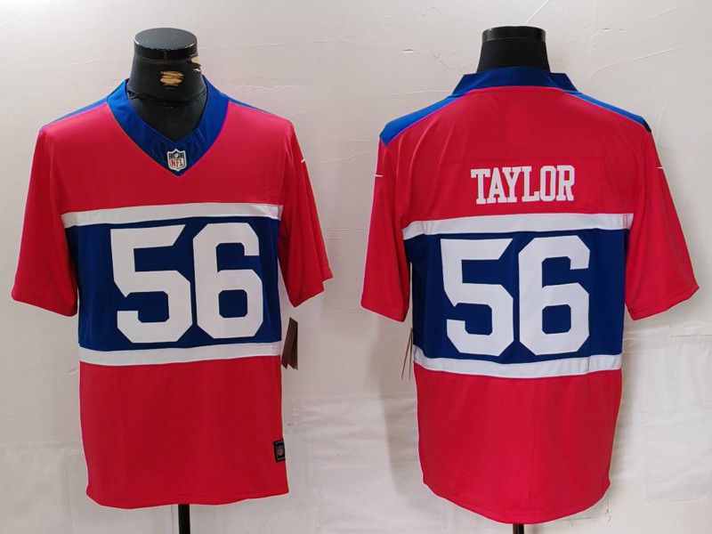 Men New York Giants #56 Taylor Red Three Generations Throwback 2024 Nike Vapor F.U.S.E. Limited NFL Jersey->chicago blackhawks->NHL Jersey